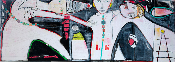 Going to the Ballet  24 inches x 67 inches  mixed media on birch wood Sold