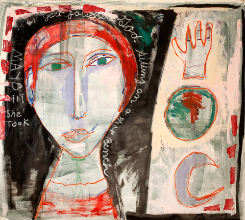She Found God mixed media on canvas 4'x5'  SOLD